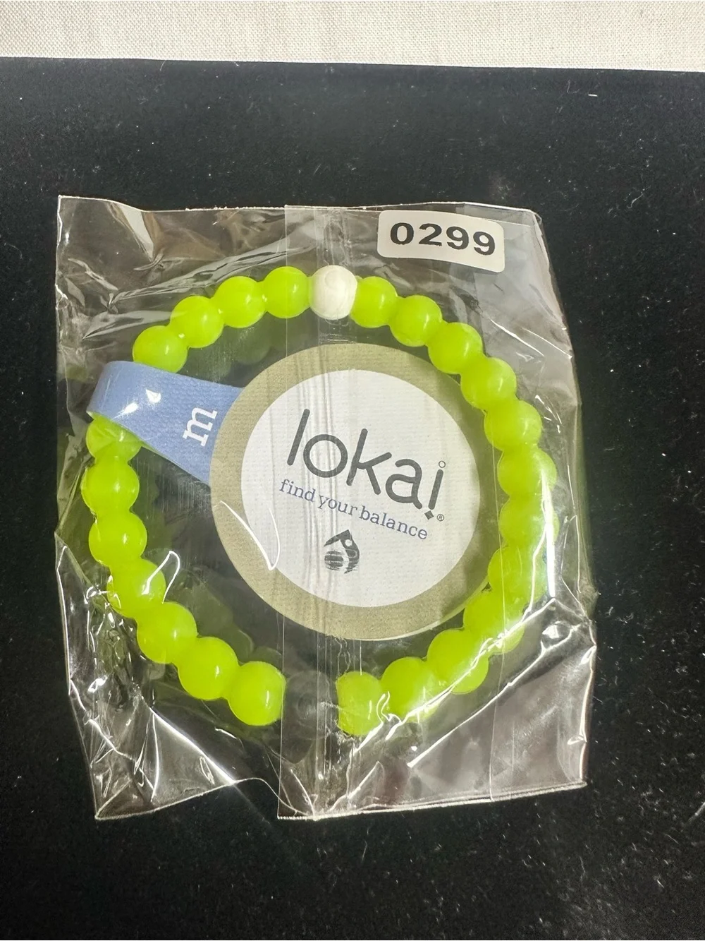 Lokai Kids Neon Lime Balance Bracelet with White Bead